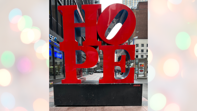 HOPE sculpture by Robert Indiana in NYC